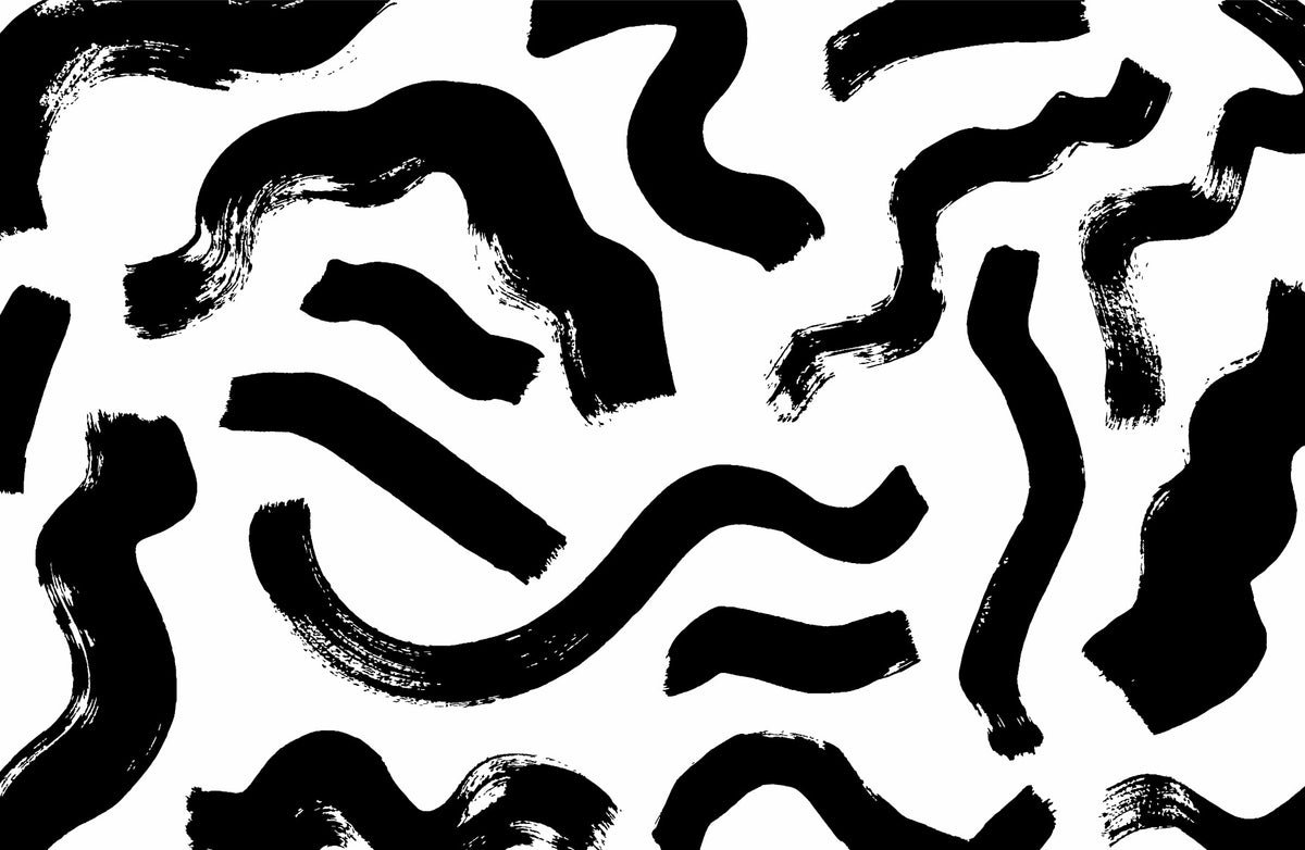 Modern Art Black Brushstrokes Wallpaper in your room