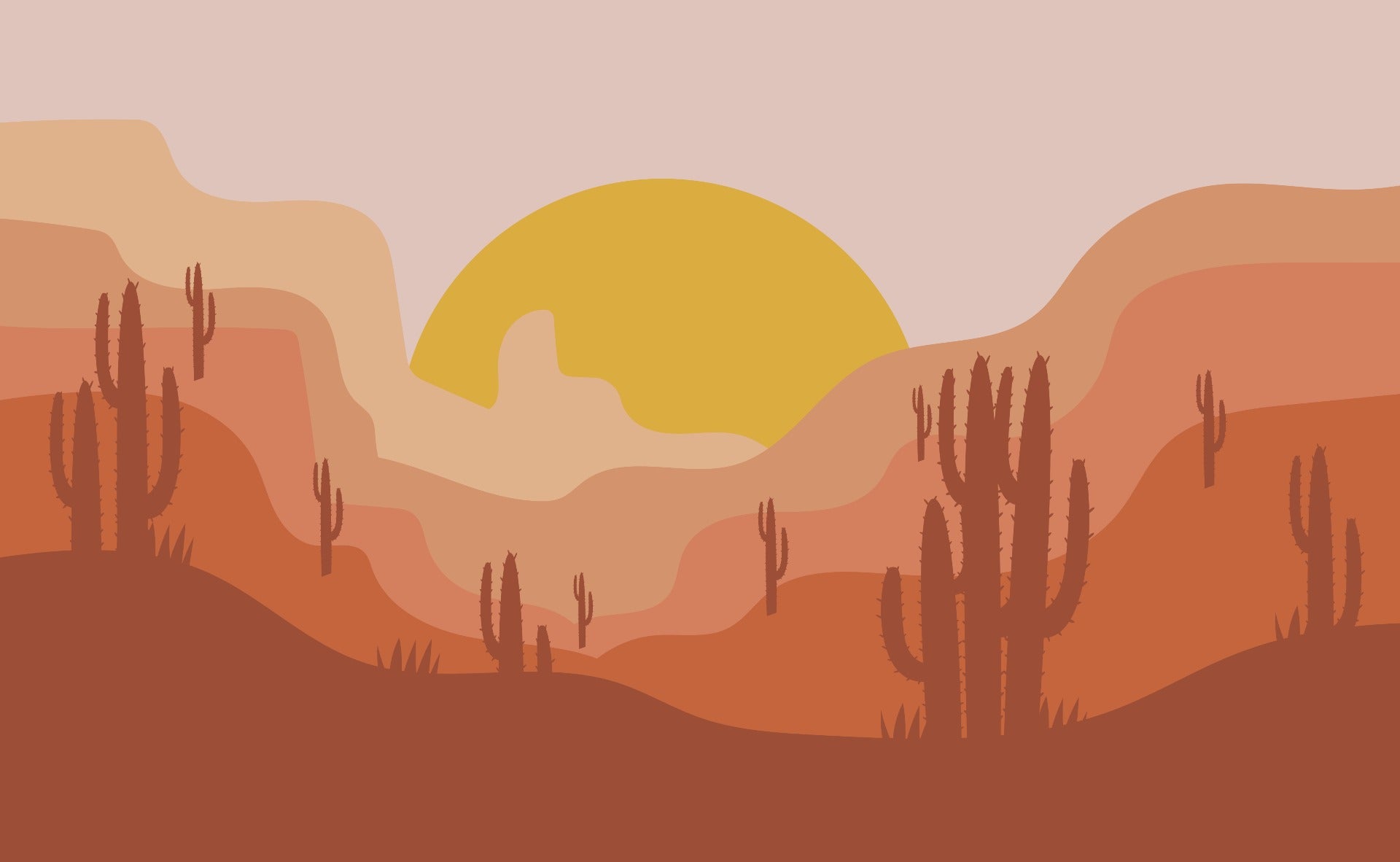 Desert Landscape Wall Mural in your room — zoomed