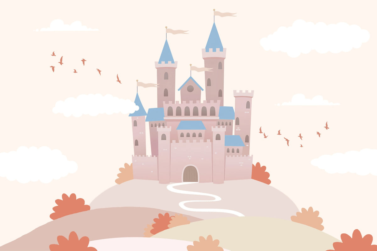 Fairytale Castle Wallpaper Mural in your room — zoomed