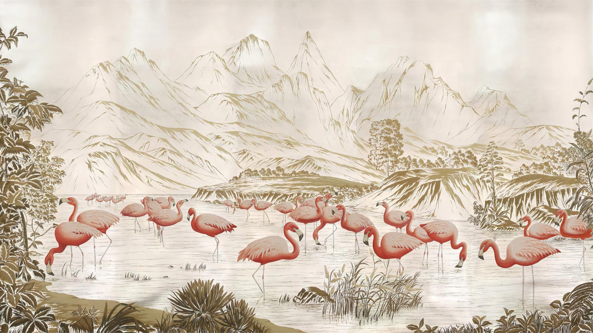 Flamingo Pastel Pink Wall Mural in your room