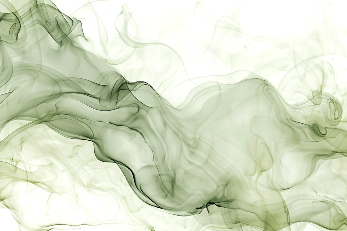 Green Watercolor Ink Wallpaper Mural in your room — zoomed
