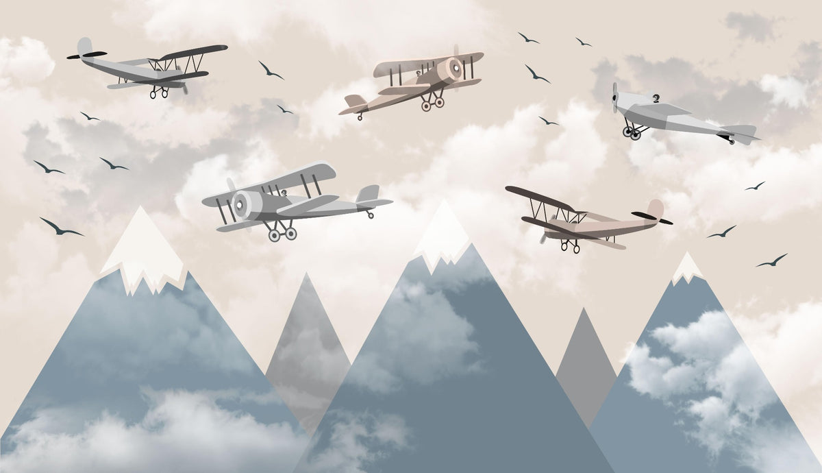 Vintage Aircraft Wall Mural in your room