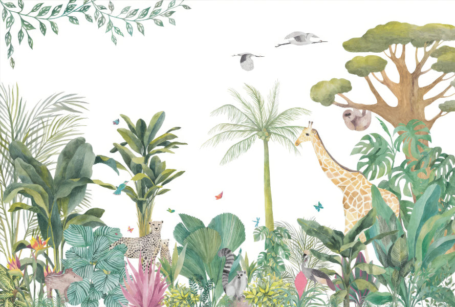 Tropical Forest Wall Mural in your room — zoomed