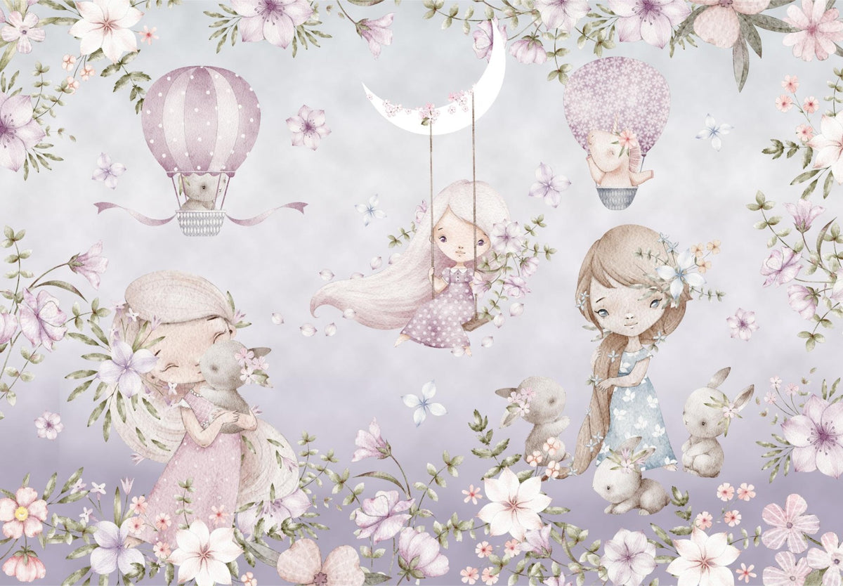 Pink Garden Wallpaper Mural in your room