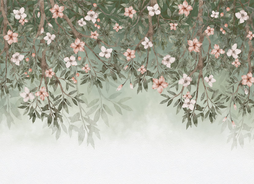 Hanging Flowers Wall Mural in your room