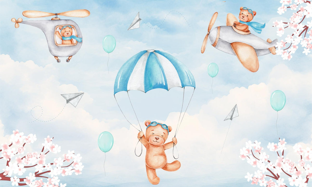Dreamy Sky Adventure Wall Mural in your room