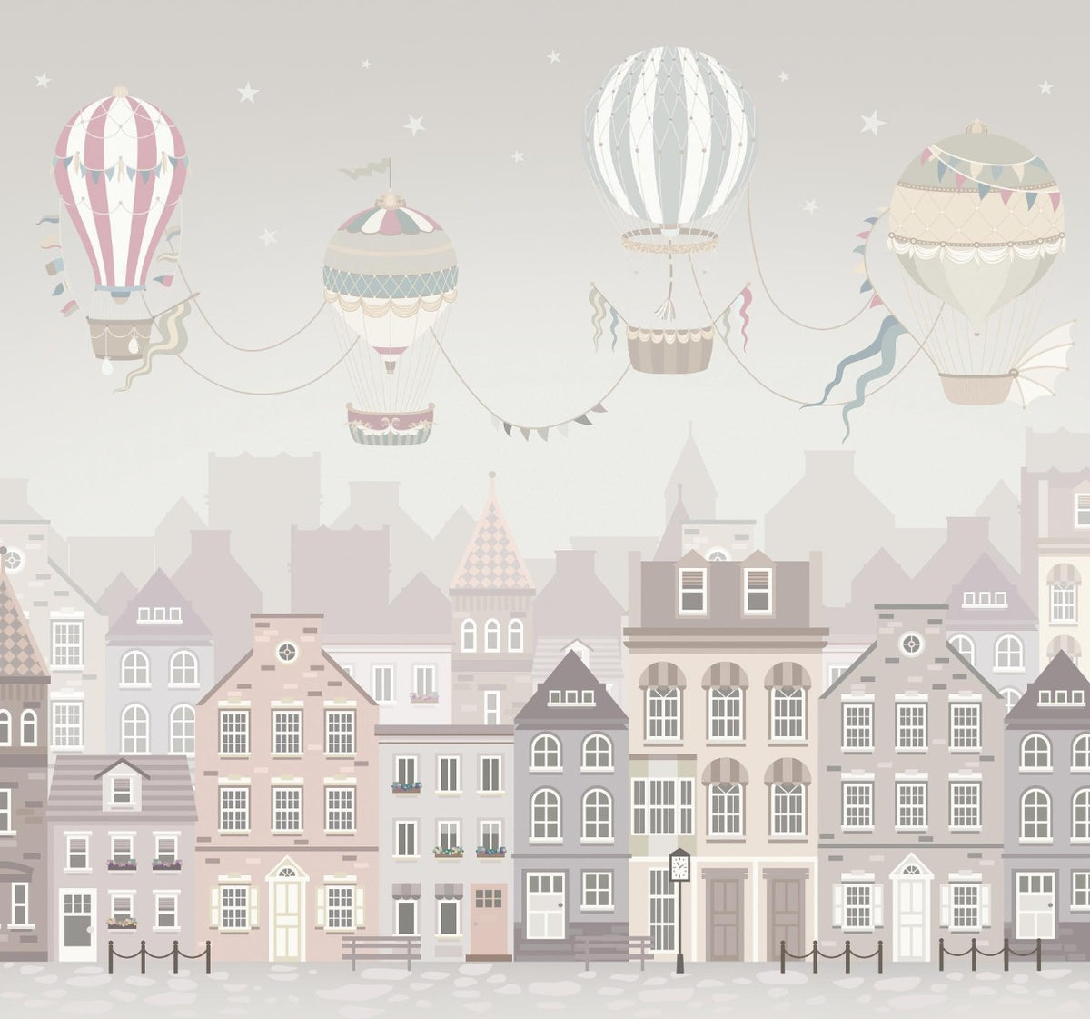 Vintage Balloon Voyage Wall Mural in your room