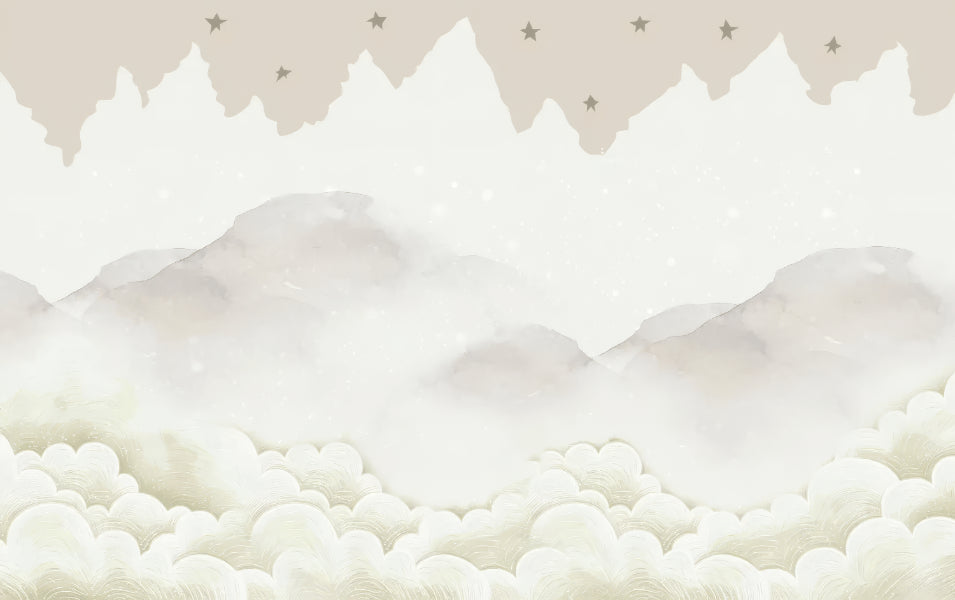 Serene Mountain Peaks Mural