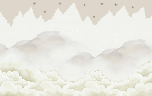 Serene Mountain Peaks Mural