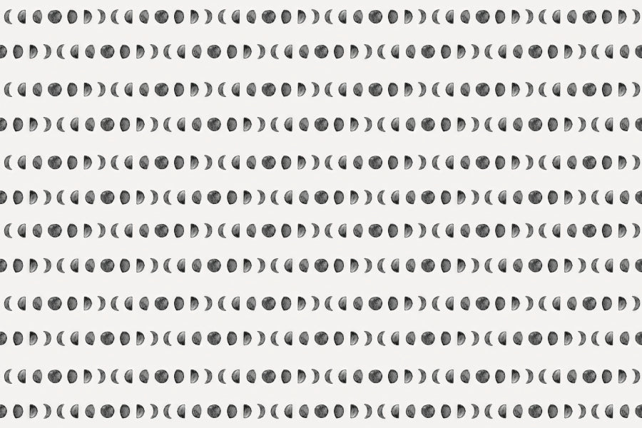 Lunar Phases Pattern Wallpaper