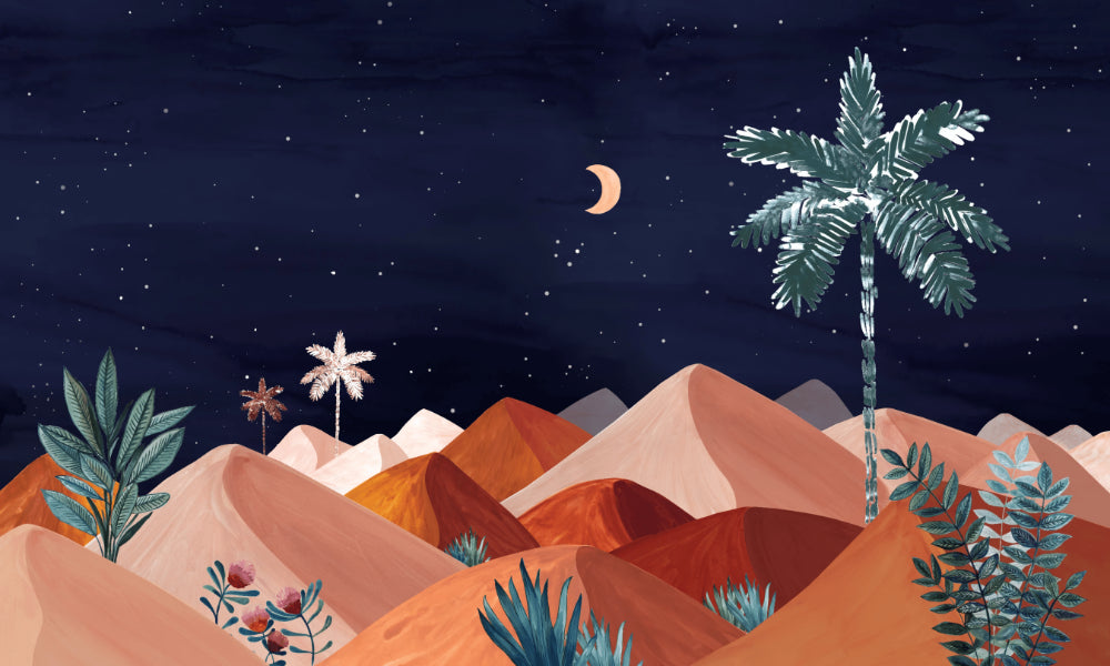 Night Time Oasis Wall Mural