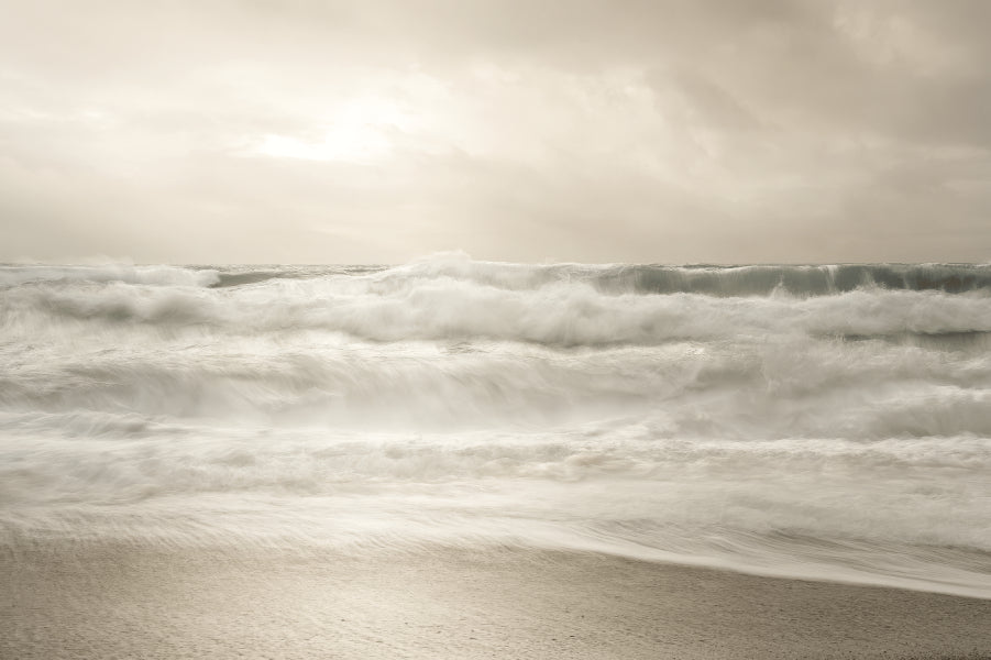 Ocean Waves Wall Mural in your room — zoomed