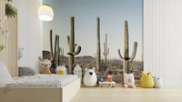 Bold Cactus Land wall mural for desert-inspired decor.

