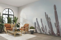 The mural has a soft, graceful feel.

