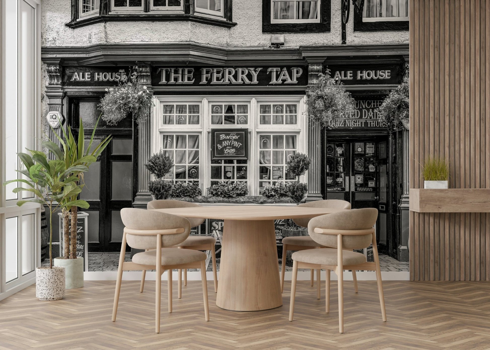 A calm and serene wall covering.

