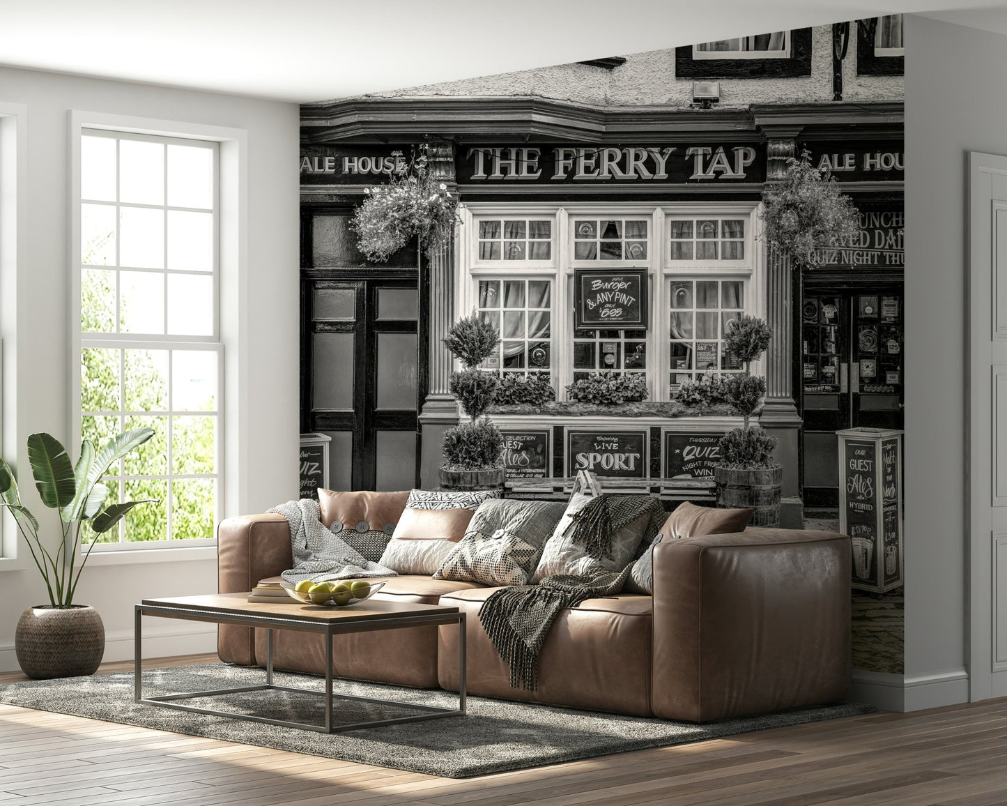 A close-up of the delicate buildings and flowers.

