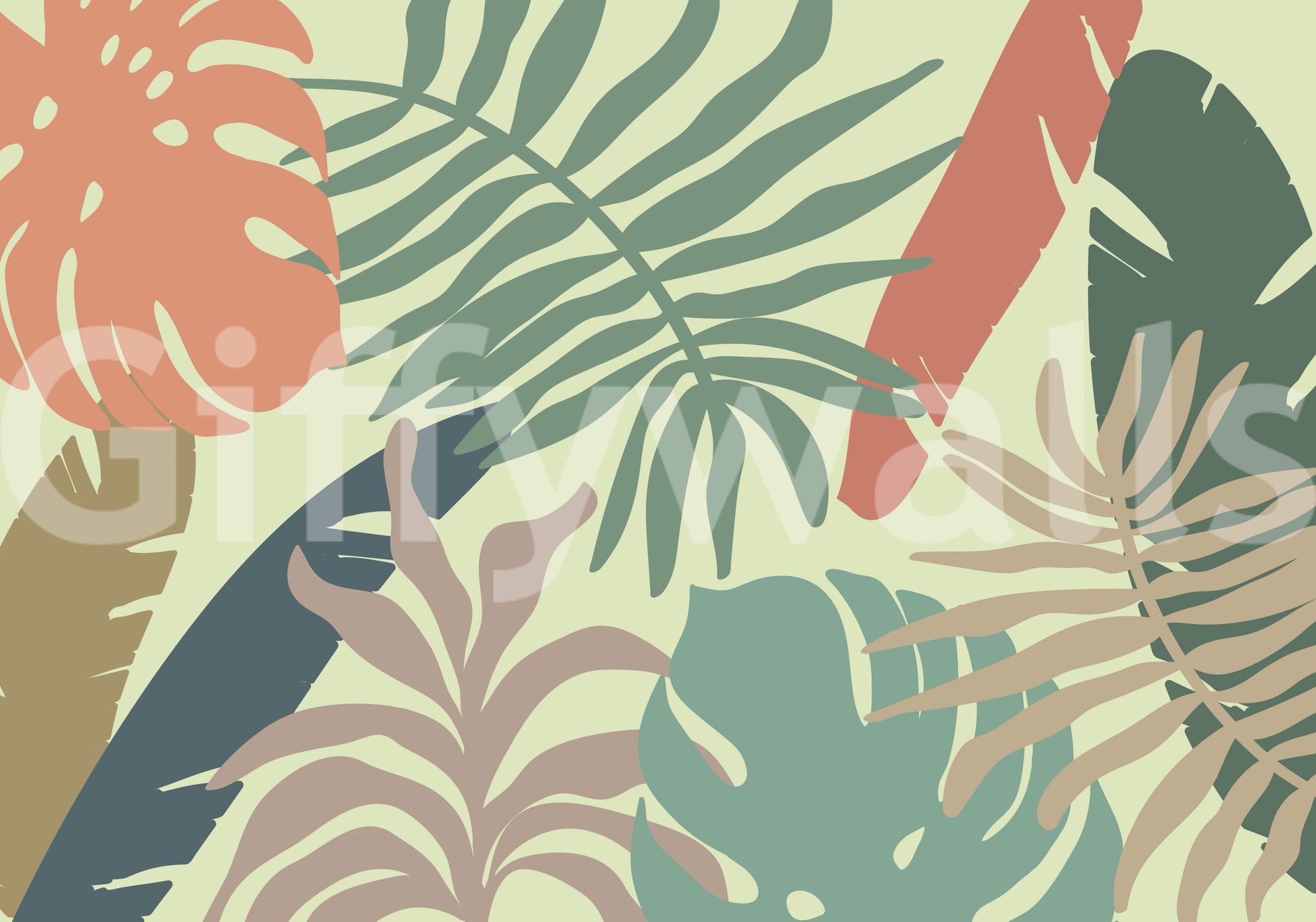 A high-quality serene leaf wall mural for walls.

