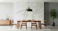 Minimalist bamboo leaf silhouettes creating a calming botanical wallpaper design.