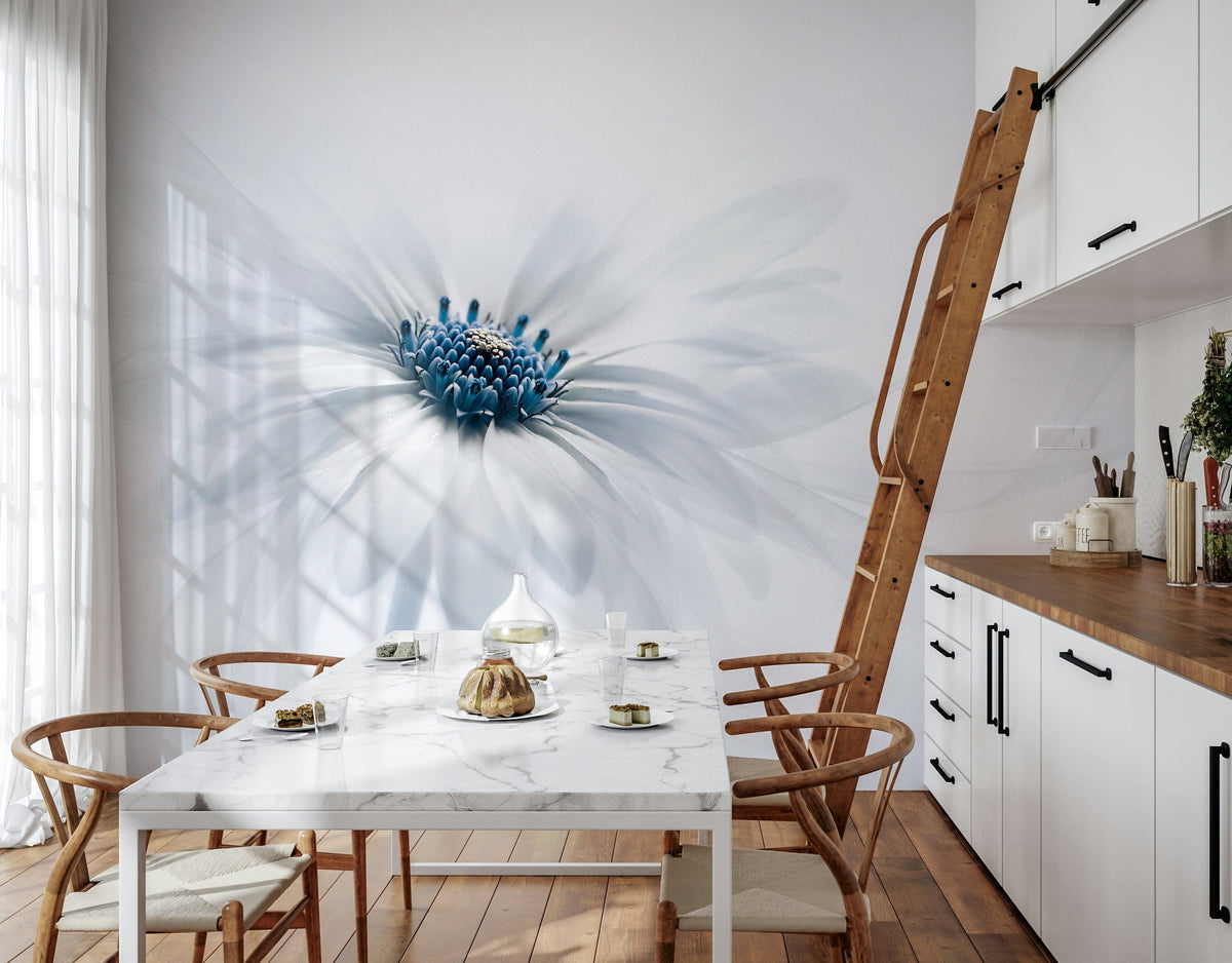A beautiful modern art wall mural of delicate flowers.

