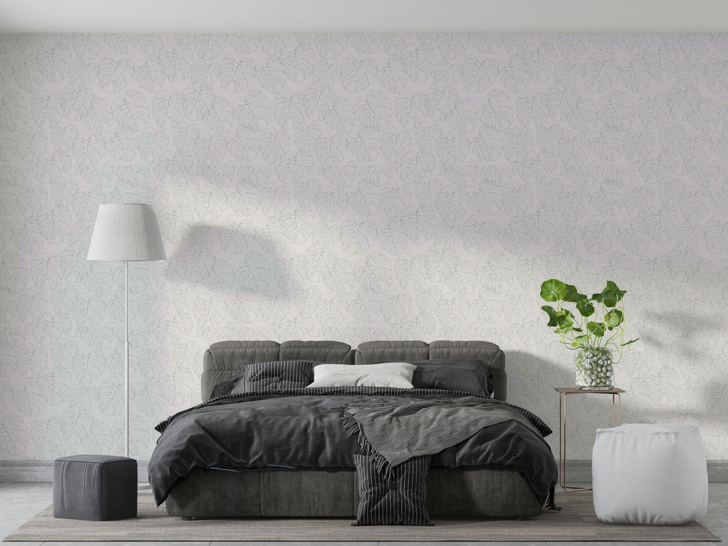 The colors are gentle and lush, with a natural, green and gray palette.

