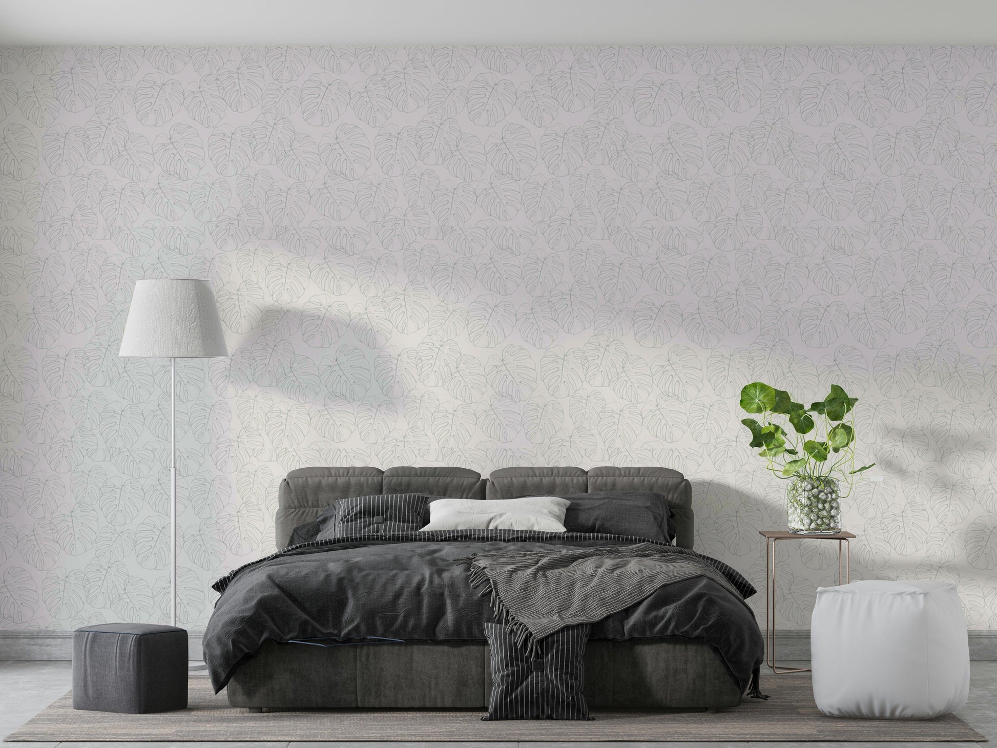 The colors are gentle and lush, with a natural, green and gray palette.

