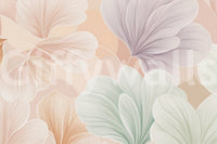 Minimalist study area with Vintage Botanical Mural.