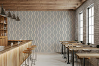 Grey Subtle Serenity wallcovering, contemporary wave pattern, serene.