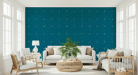 Teal Texture Grid wallpaper minimalist square dot design.