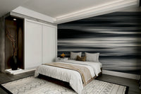 The wallpaper is used to create a feature wall in a dining room.

