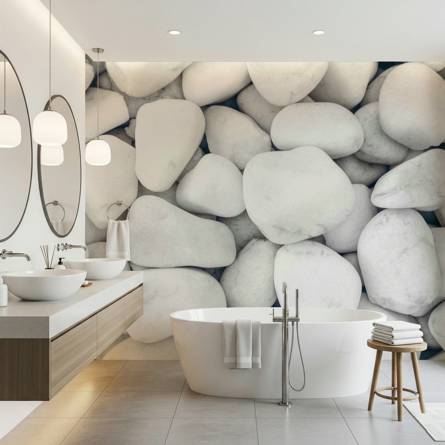 White Pebble Dream Wall Mural -2268938