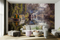 Earthy tones and calm hues.

