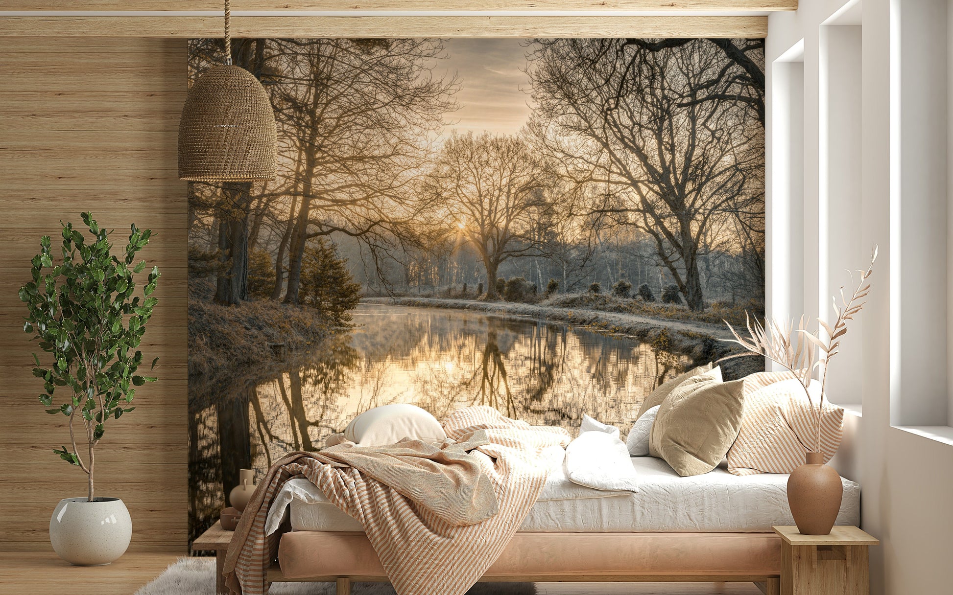 Sunrise glow on water, stunning Canal Sunrise wall art.