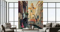 Italian canal scenic wallpaper removable wall mural