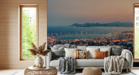 Wall mural of the Bay of Cannes featuring sky clouds and coastal nature