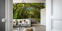 Calm greenery wall mural design
