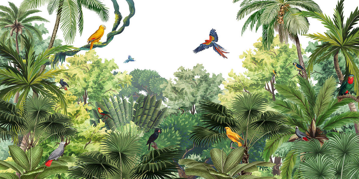 Vivid Green Jungle Wallpaper Murals