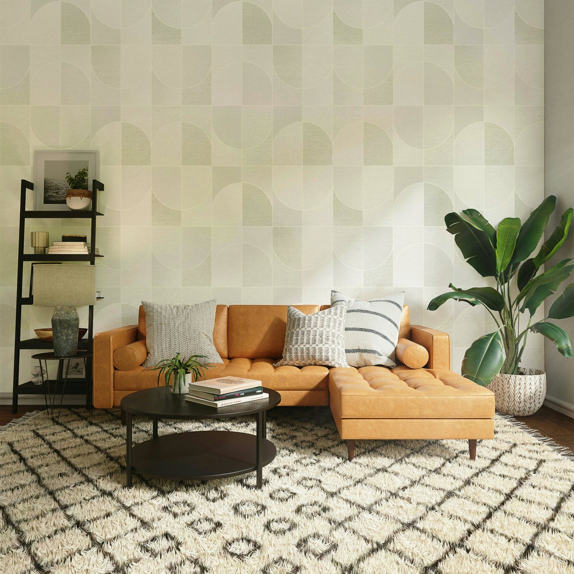 Shades of green, hinting at natural moss tones.


