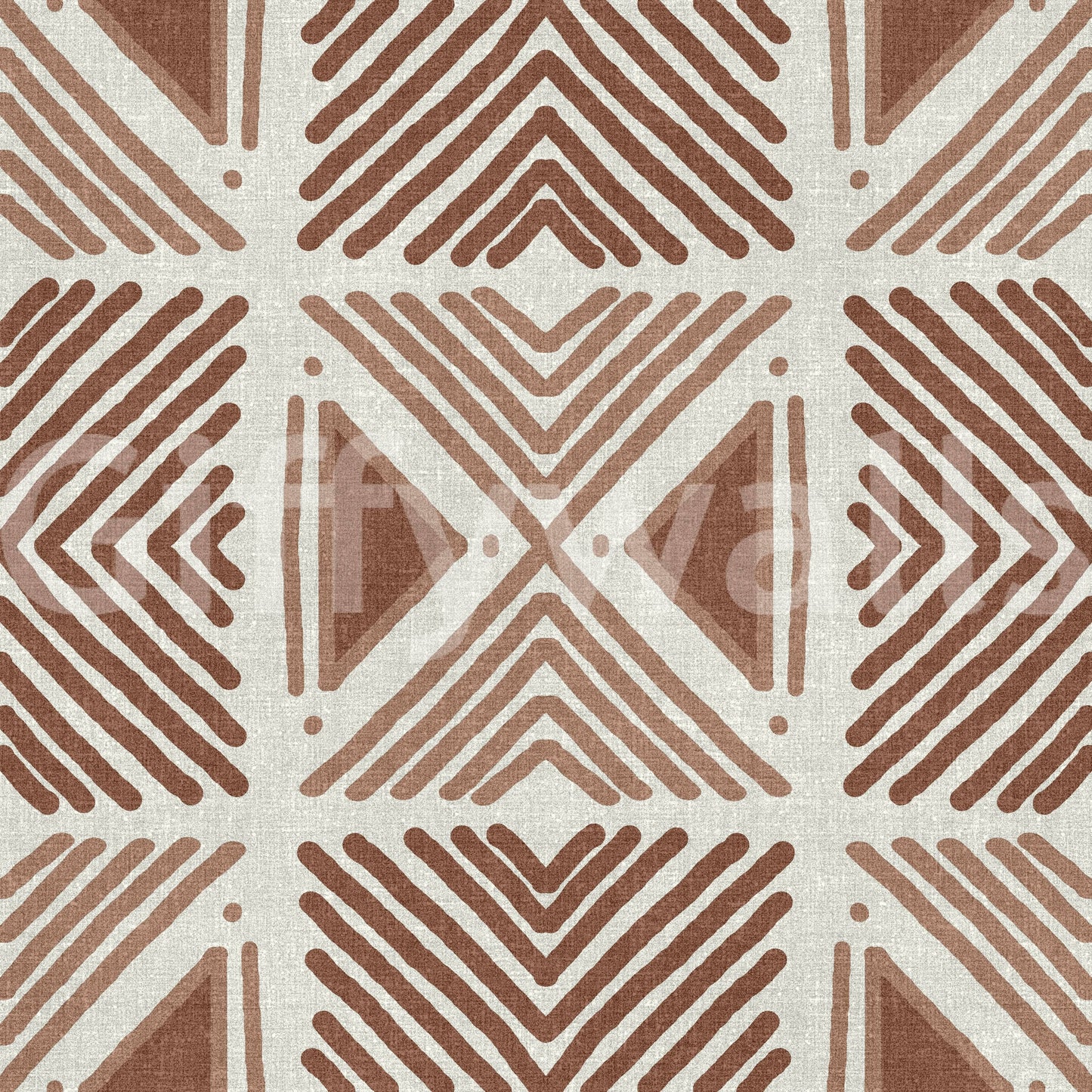 Tribal Cappuccino Motif Southwestern diamond textured wallpaper.
