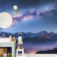 Elegant Alps mural with snowy landscape vibes
