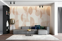 Mural wallpaper of a geometrica caramel design

