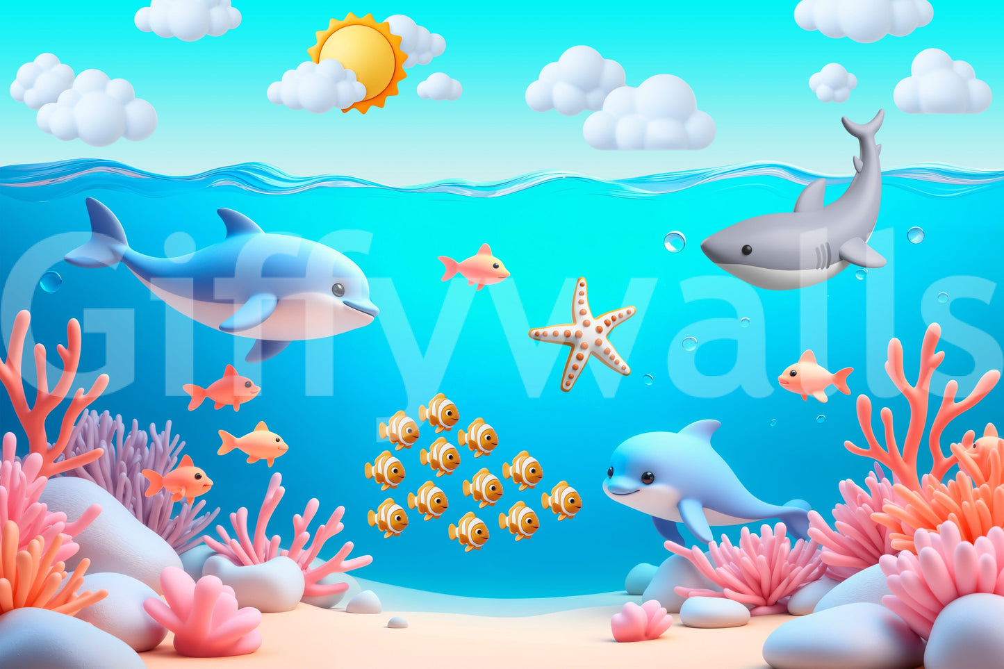 The image is suitable for a kids room or a playroom.

