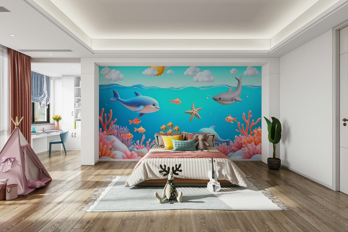 The colors are bright and vibrant, with a multi-colored palette.

