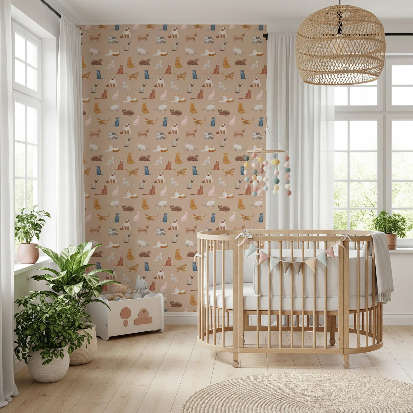 Cats Galore in toffee color Wallpaper⁠