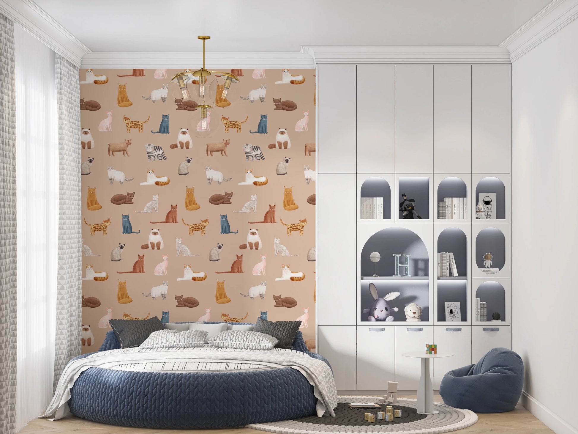 Cats Galore in toffee color Wallpaper⁠