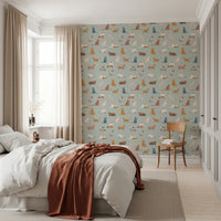 Cats on Mint Green Wallpaper⁠
