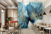 Cosmic swirls and stars in Celestial Azure mural

