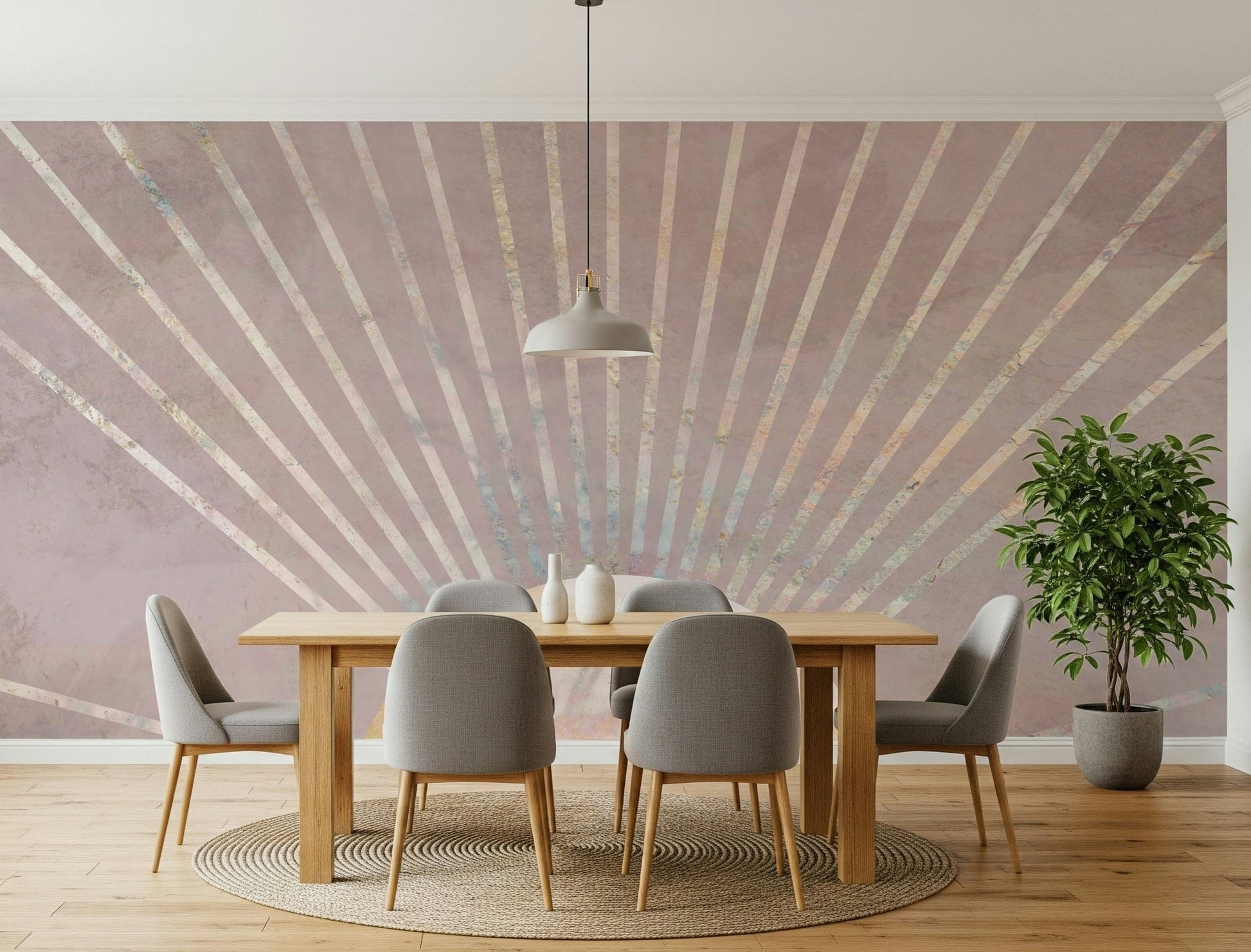 A beautiful subtle sky wallpaper mural with soft pink and blush tones.