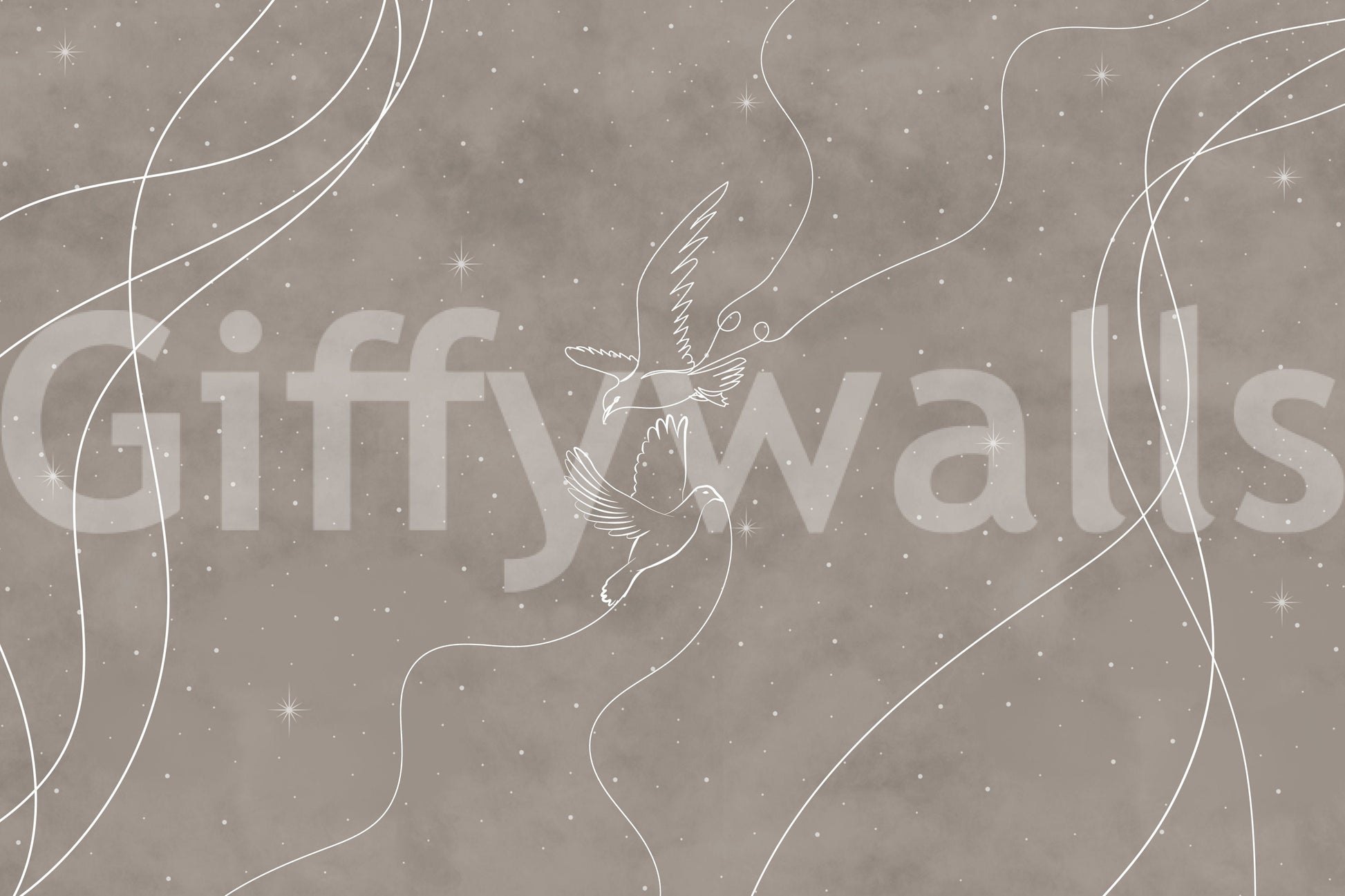 The style is a soft-focus illustration or a painterly design.

