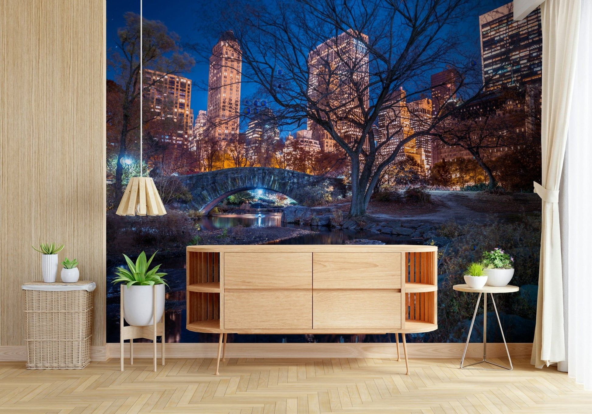 Urban night scenery Central Park at Night product wall mural 