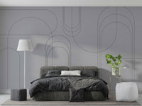Bold grey arch mural for contemporary walls


